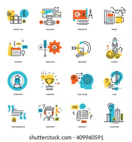 Set of flat line design business icons. Vector illustration concepts for graphic and web design and development, isolated on white.