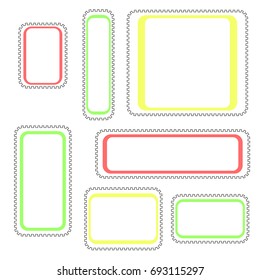 Set flat line frame gear vector