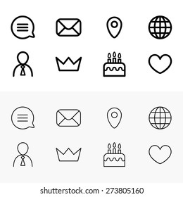 Set of flat line icons