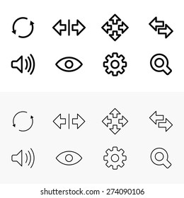 Set of flat line icons