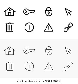 Set of flat line icons
