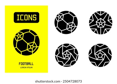 Set of flat line icons of football or design for business and stock.