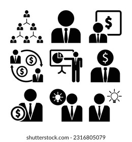 Set Flat Line Icons Office and Business. Finance and business line icons collection. isolated on white background.