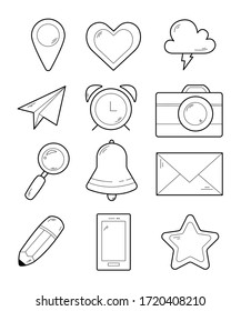 Establecer iconos de línea plana (redes sociales) para la interfaz web