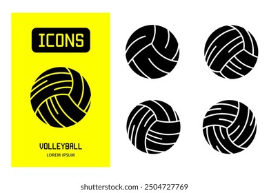 Conjunto de iconos de línea plana de voleibol o diseño para negocios y acciones.