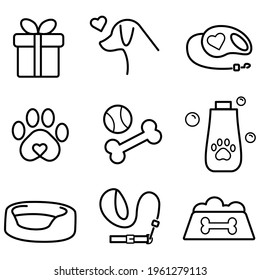 Free Vector  Dog accessories illustration set