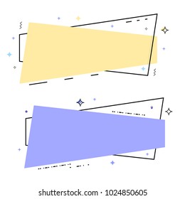 Set of Flat linear promotion banner. Element for graphic design - poster, flyer, brochure, card, tag, sticker, badge. Vector illustration.