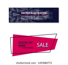 Set of Flat linear promotion ribbon banner, scroll, price tag, sticker, badge, poster. Vector illustration
