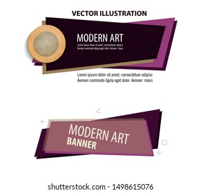 Set of Flat linear promotion ribbon banner, scroll, price tag, sticker, badge, poster. Vector illustration