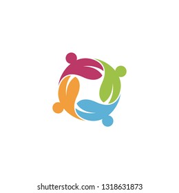 Set of Flat Logo Team Work