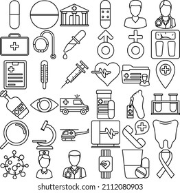 Set of flat Medical icons