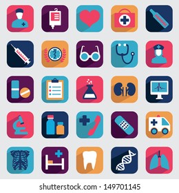 Set Of Flat Medical Icons For Design - Vector Icons