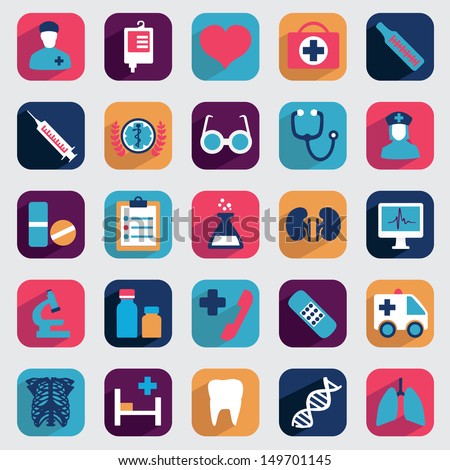 Set of flat medical icons for design - vector icons