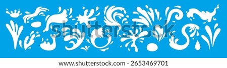 Set flat milk splash. Vector illustration. Design elements. Isolated vector shapes. Vector 10 eps.