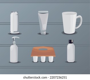 set of flat mockup icons