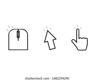 Set of flat modern click icons