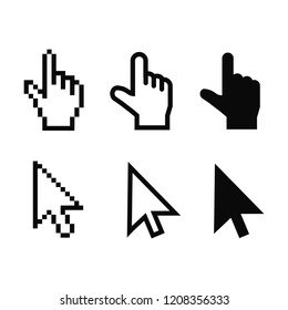 Set of flat modern cursor icons – stock vector