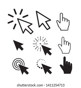 Set of flat modern cursor icons