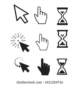 Set of flat modern cursor icons