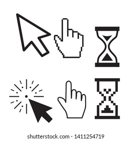 Set of flat modern cursor icons