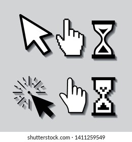 Set of flat modern cursor icons