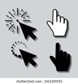 Set of flat modern cursor icons