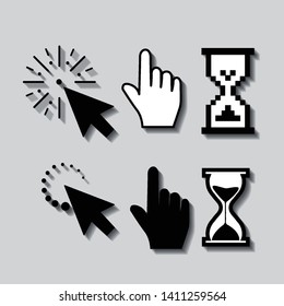 Set of flat modern cursor icons