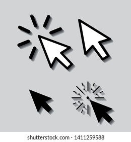 Set of flat modern cursor icons