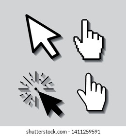 Set of flat modern cursor icons