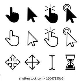 Set of flat modern cursor icons – vector for stock