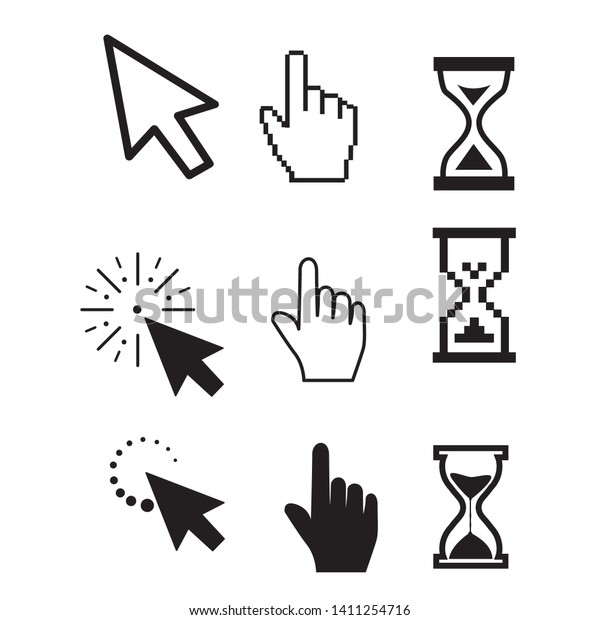 Set Flat Modern Cursor Icons Stock Vector (Royalty Free) 1411254716