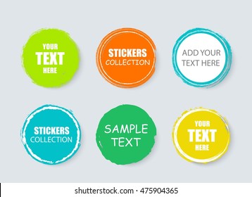 Set of flat modern and hand drawn design sale stickers. Collection of colorful vector illustrations for online shopping, product promotions, website badges, ads, flyers.