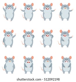 Set of flat mouse icons