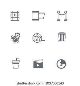 Set Of Flat Movie Icon Vector