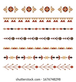 Conjunto de divisores horizontales naturales planos. Bordes florales sin inconvenientes con ramas y bayas. Objeto folk vectorial para invitaciones, pinceles, marcos y tu creatividad.