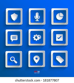 Set of flat paper design icons