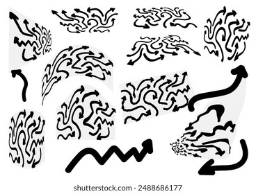 set of flat patterns with perspective arrows