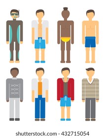 set of flat people icon