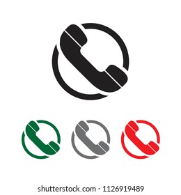 Set of flat phone icons. Isolated vector illustration.