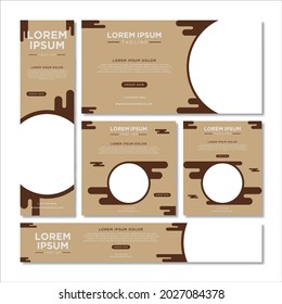 Set of flat poster ads template. Perfect to coffee, food, etc.