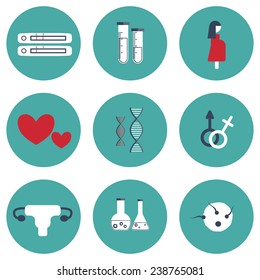 Set of flat pregnancy icon for your design