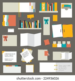 Set of flat reminder stickers. Infographic set.