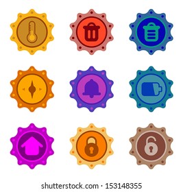 set of flat retro icon, vector