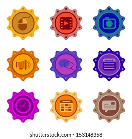 set of flat retro icon, vector