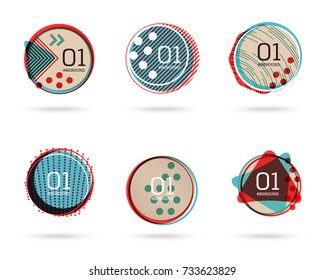 Set of flat sale banners. Vector abstract geometric illustrations for product promotions, shop sales, website, mobile ads, quote boxes, messages, business offers.