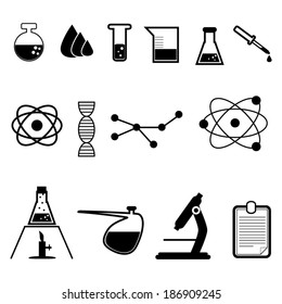 Set of flat science icons