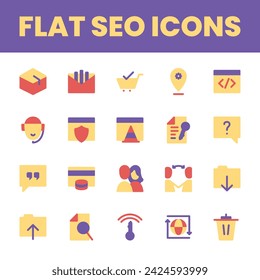 Set Flat Search Optimization Engine Icon