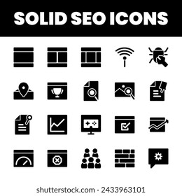 Set Flat Search Optimization Engine Icon