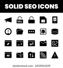 Set Flat Search Optimization Engine Icon