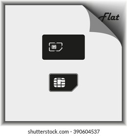 Set of flat sim card and case illustration.